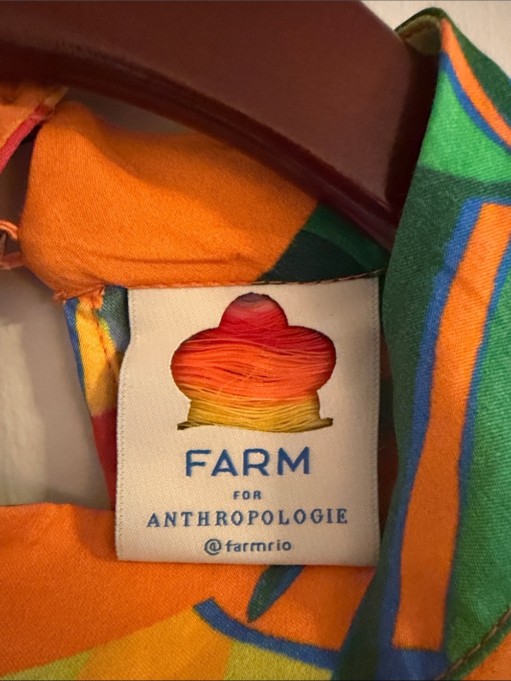 Farm Rio x Anthropologie halter maxi dress | orange & green tropical | Small - Picture 3 of 4